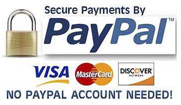 Secure Payments by PayPal - No PayPal Account Needed!