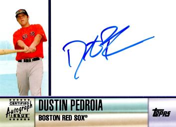 Dustin Pedroia Autographed Baseball Card